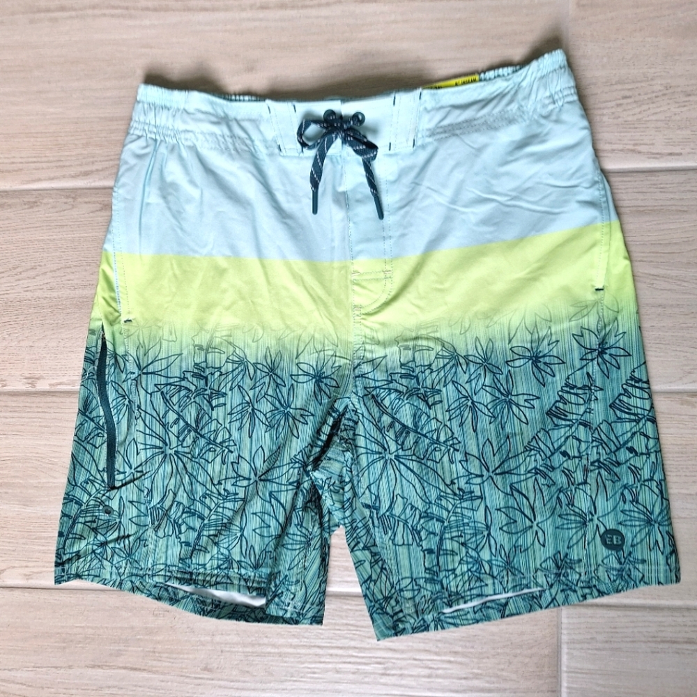 Eddie Bauer Men's Drawstring Elastic Waist Swim Board Shorts Size Medium (32-34)